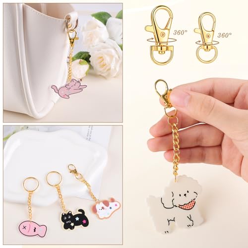 BESARME Keychain Making Kit, 1130Pcs Jump Rings & Clasps, Gold - color: Gold