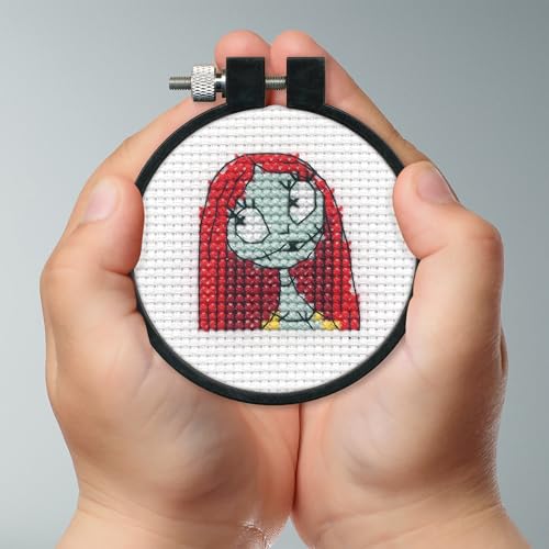 Dimensions 72-70413 Disney Tim Burton's The Nightmare Before Christmas Sally Mini Beginner's Cross Stitch Kit, 3" Diameter, Multicolor, 5 Pieces - style: Sally NBC