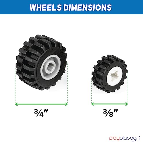 Play Platoon 400 Piece Wheels, Tires & Axles Set, Building Brick Compatible - color: Wheels, Tires & Axels - 400 Pieces