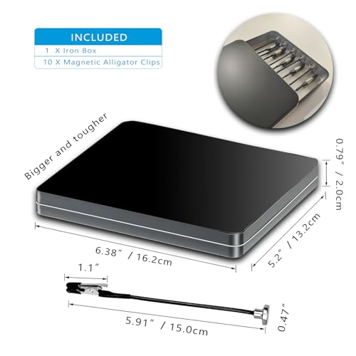 Magnetic Helping Hands for Soldering with 10 Flexible Magnetic Clips - All-in-One Steel Box Station, Ideal as a Model Painting Stand, Soldering, PCB, and Crafts (Black) - color: Black, size: S