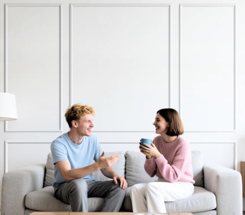 Accent Peel and Stick Wall Molding Kit Frame Pre Cut Moulding Panels - size: 50"x40"x20"