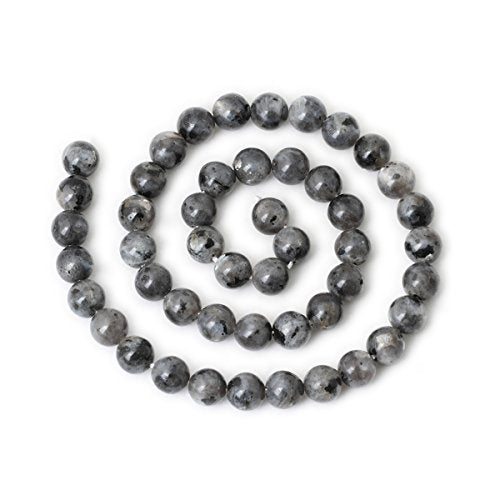 45PCS 8mm Natural Black Labradorite Gemstone Round Loose Beads Crystal Energy Stone for DIY Jewelry Making 1 Strand 15" - color: Black Labradorite, size: 8mm