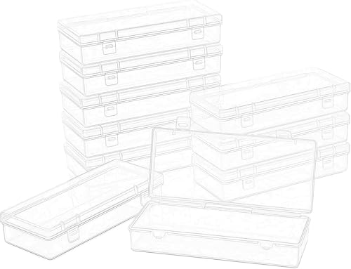 LJY 10 Clear Rectangular Plastic Boxes, 6.1 x 2.6 x 1.2 in for Beads - color: Transparent, size: 6.1 x 2.6 x 1.2 inch