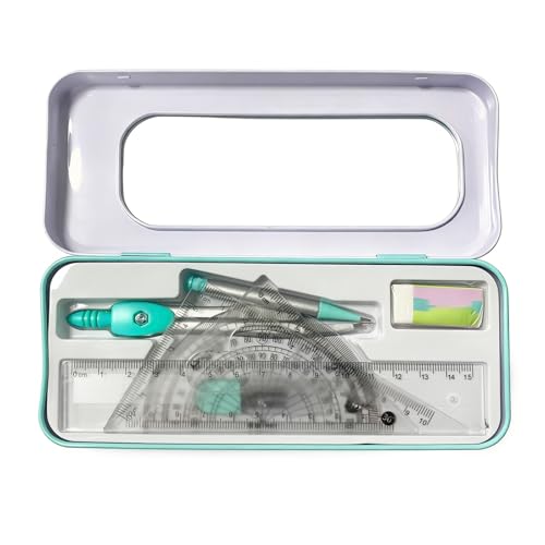 Compass Geometry Tool Protractor and Compass Set with Rulers Math 7 Piece
