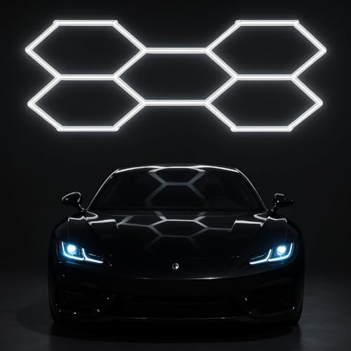 Hexagon LED Garage Light Bar Accessories – 2 Pack Light Tubes, DIY Modular Honeycomb Lighting System Replacement Parts - size: Light Bar 2PCS