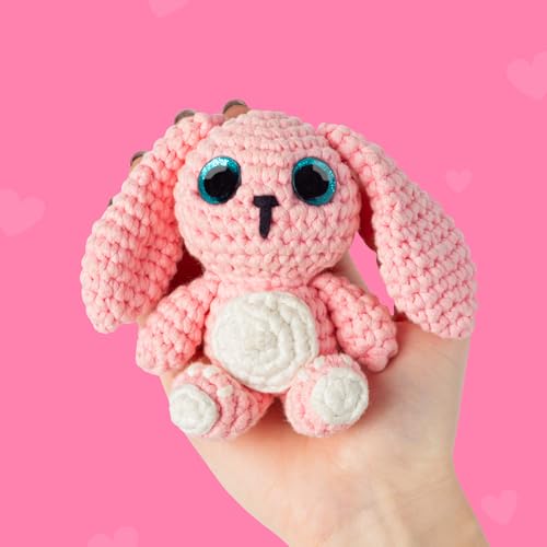 Cookie Box Crochet Kit for Beginners, Bunny Lola - color: Pink