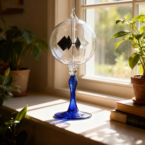 Large Solar Power Crookes Radiometer Gift Home Desk Decoration (Blue) - color: Blue