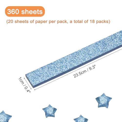 MECCANIXITY 360 Sheets Origami Paper Glitter Stars Papers Blue Fold Paper for Beginner Arts Crafts Projects,0.4 x 9.3 Inch - color: Blue, size: 0.4 x 9.3 Inch