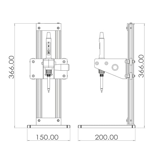 Vertical Heat Set Insert Tool Press for Plastic Parts & 3D Print Components - color: ZW12H+