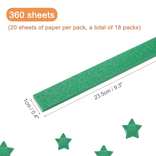 MECCANIXITY 360 Sheets Origami Paper Glitter Stars Papers Deep Green Fold Paper for Beginner Arts Crafts Projects,0.4 x 9.3 Inch - color: Deep Green, size: 0.4 x 9.3 Inch