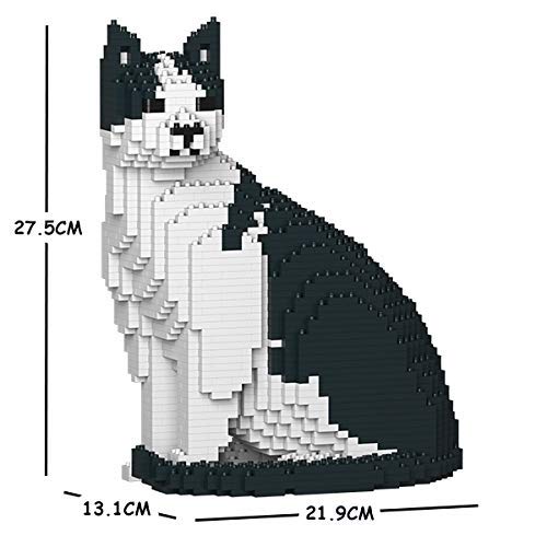 JEKCA Cat 10S-M02 | Black and White Cat Plastic Building Blocks | Age 14+ - color: Black and White
