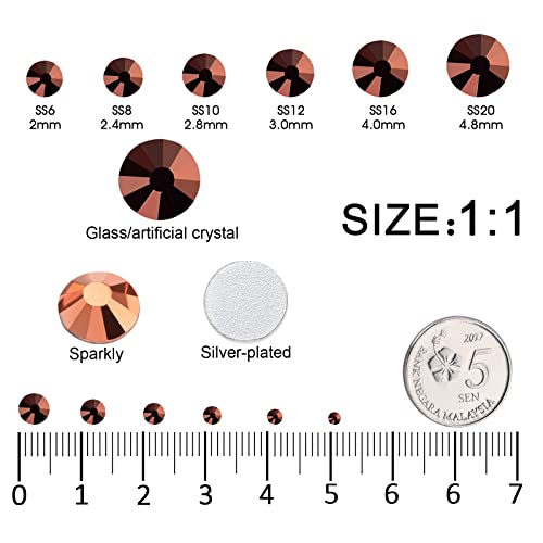 3792pcs Gold Rose Flatback Rhinestones for Bedazzling - color: Gold rose