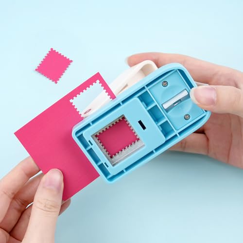 BAOFALI 3Pcs/Set 2 Stamp Puncher 1X0.8inch & 1inch Square Punch Set, Scalloped Rectangle Lever Action Craft Punch for Paper Crafting Scrapbooking DIY Card Making Arts Crafts Supplies - color: 1X0.8inch + 1inch