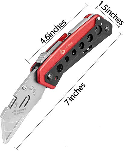 EDCFANS Folding Utility Knife,Box Cutter Knife, Razor Work Knives for Men - size: box cutter knife with 10 razor blades