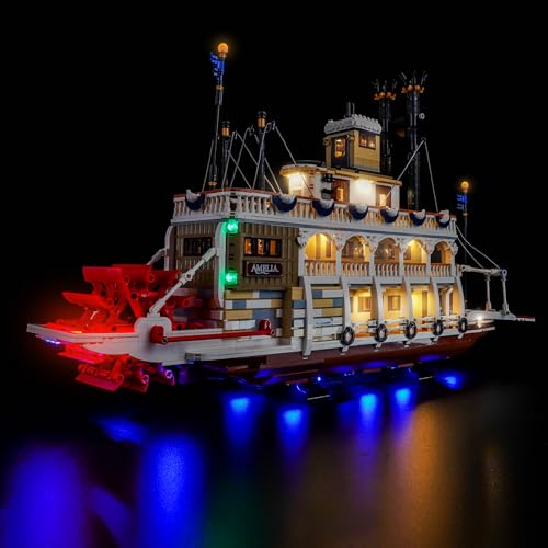 LocoLee Light kit Compatible with Lego 21356 River Steamboat - No Model Only Light, LED Lighting Accessories Compatible with Lego 21356 Canal Steamers Building Set (Standard Version) - style: Standard Version