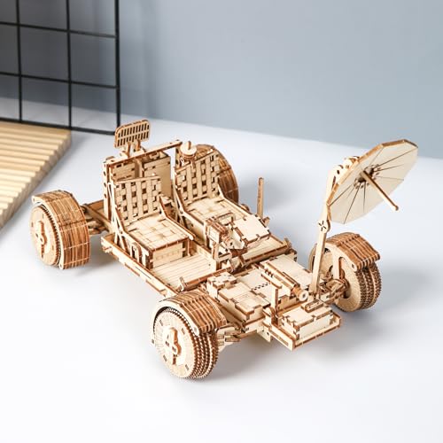 3D Wooden Puzzle for Adults, Lunar Rover Wooden Model Building Set, Self Assembly Mechanical Lunar Roving Vehicle Construction Craft Set, DIY Lunar Terrain Vehicle Wood Model Gift, 388 PCS - style: Lunar Rover