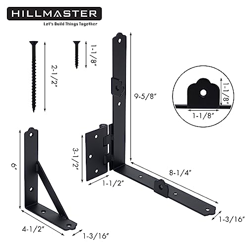 HILLMASTER Anti Sag Gate Frame Kit Gate Corner Brace Bracket Heavy Duty Adjustable Gate Hardware with Gate Latch for Wooden Fences,Driveway Gates,Shed Doors,Corral Gates,Wood Windows - size: 1 Set