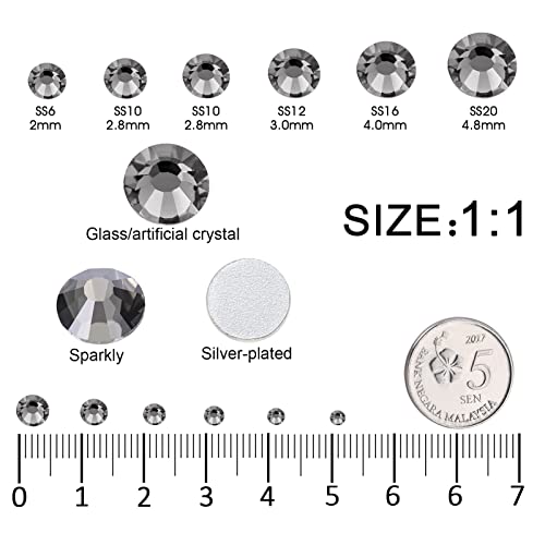 3792pcs Gray Flatback Rhinestones For bedazzling - color: Gray