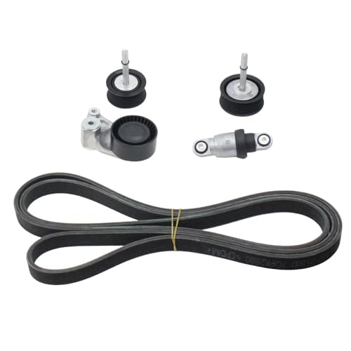 Serpentine Drive Belt with Tensioner and Idler Pulley for Porsche Cayenne Panamera