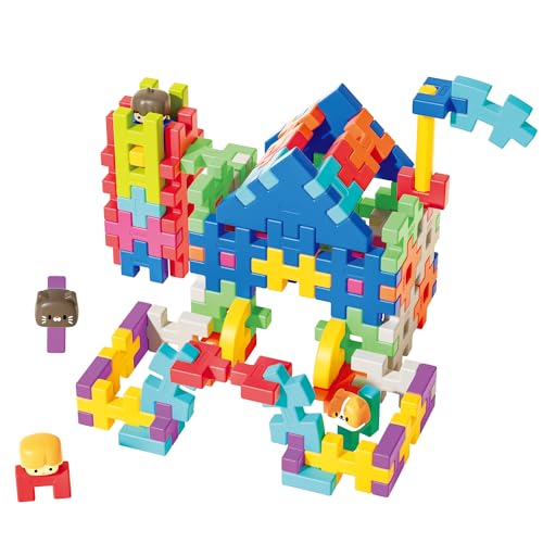 Interlocking Building Blocks STEAM Construction Set, Farm Role Play Theme, Multi-Dimensional, for Preschool Kids Ages 3-4 (52)