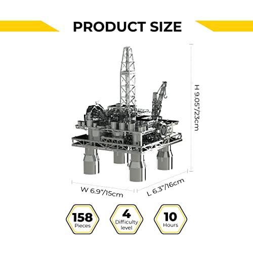 METAL-TIME, Offshore Drilling Rig Model, Metal Model Kits, Offshore Platform, 3D Metal Puzzle, Treasure Researcher Mechanical Model Kit to Build for Adults