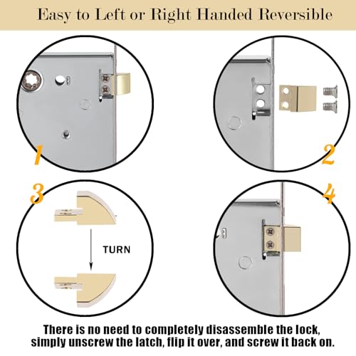 Mortise Lock Latch Replacement Parts, Matte Black Finish - color: Matte Black