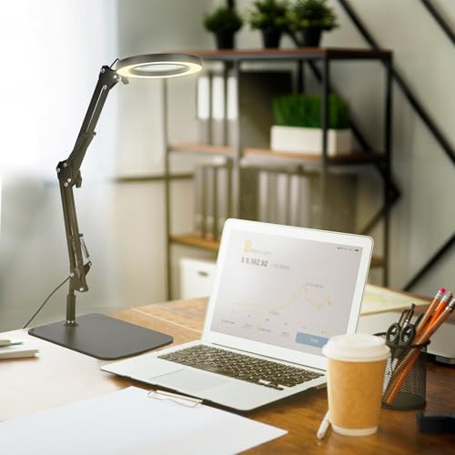 LED Magnifying Desk Lamp with Stand and Clamp for Repair, Crafts, Reading - size: 20Inch Stand and Clamp
