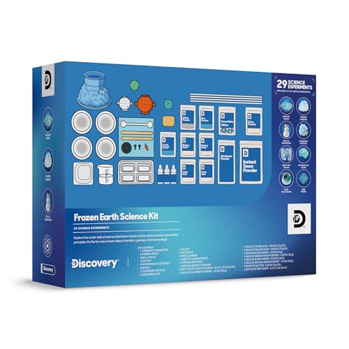 Discovery Frozen Earth Science Kit for Kids| 29 Science Experiments| Grow Crystals, Instant Snow, Snowflake Slime, Frozen Volcano| STEM Chemistry Activity Set| Educational Learning Toy| Gift Ages 8+