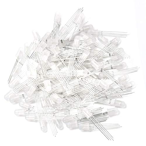 CHANZON 100 pcs 5mm RGB Multicolor Diffused LED Diode Lights Common Anode - color: L) Rgb (Common Anode) (100pcs)