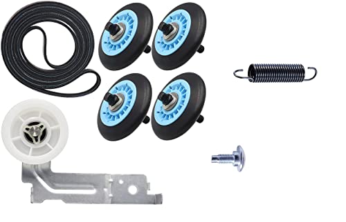 Dryer Roller Pulley Belt Repair Kit Replaces For Samsung DV350AEW/XAA DV42H5600EP/A3 DVG54M8750V/A3 DV48J7770GP/A2 DV50K7500EV/A3-01 DV52J8060EW/A2 DV36J4000GW/A3 DV448AEW/XAA DV448AEP/XAA
