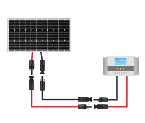 20 Feet 10 AWG Solar Extension Cables Fitted with Connectors - size: 20FT 10AWG