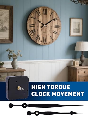 High Torque Clock Movement Kit, Long Shaft Mechanism with 8 inch Hands - size: Thread Length: 0.26 inch