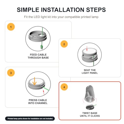 LED Lamp Kit 001, 3D Printing Model Kit, 3000K Warm Light, 1 Pack - size: 3000K Warm Light