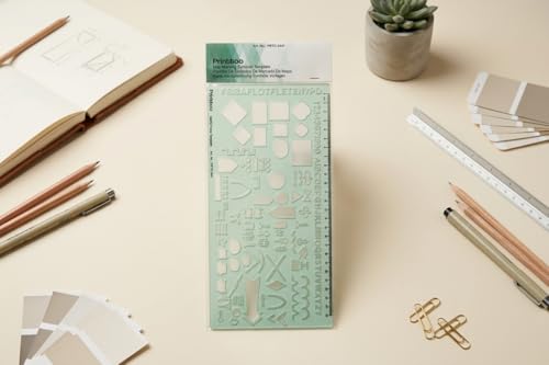 Printtoo NATO Troop Template Stencil, 2mm Thick Clear Green Acrylic Military Planning Ruler with Tactical Symbols, Letters, Numbers & Scale for Map Marking, Students, Artists & Designers - color: Series-PRTD-2441A