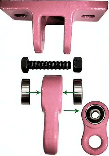 ABUSA Heavy Duty Swing Sets Brackets Including 2 Pink A-Frame Swing Set Brackets and 4 Swing Hangers for Playground Equipment Mounting Parts Hardware Included (P006) - color: Pink