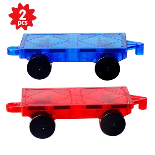 MAGBLOCK 2-Piece Car Set Suitable for Magnetic Blocks Tiles - size: 2pcs