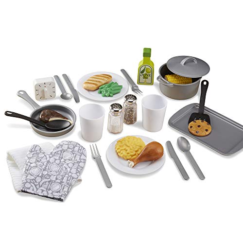 Melissa & Doug 22-Piece Play Kitchen Accessories Set with Play Food & Wooden Toys, Pot, Pans, Utensils & More, Preschool Learning Toys for Girls & Boys 3+