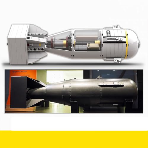 WWII Little Boy Bomb MOC Building Blocks Display Model Kit with Internal Mechanical Structure and Display Stand (407PCS) - style: Bomb 1
