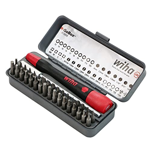 Wiha 75958 PicoFinish Precision Micro Bit Set with Extension, 36 Piece