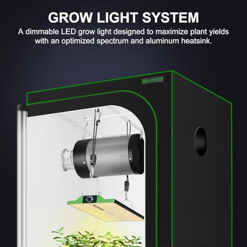 Grow Tent Complete Setup, 100W Full Spectrum LED Grow Light &48"x24"x60"Grow Tent Bundle, 4" Efficient Airflow Ventilation System with Soundproof Duct Connector - size: 48"x24"x60" + 100W