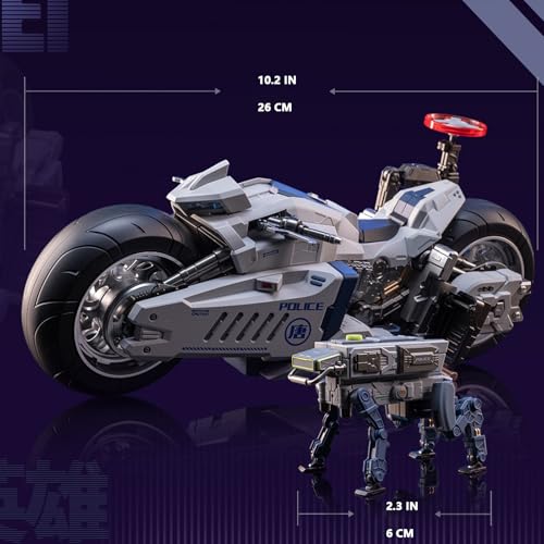 Pipigirl Moshow Assembly Free Mech Action Figure, Chang'an Guard Motorcycles Robot Dogs, 10.2 inch Length Collectible Mecha Kits - color: Jimo1