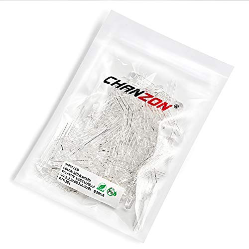 CHANZON 100 pcs 5mm Red & Green LED Diode Lights Common Cathode - color: B) Red & Green (Cc) (100pcs)