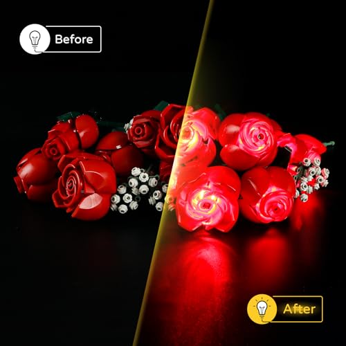 YEABRICKS LED Light for Lego-10328 Icons Bouquet of Roses Building Blocks Model (Lego Set NOT Included) - style: Only Light Bouquet of Roses