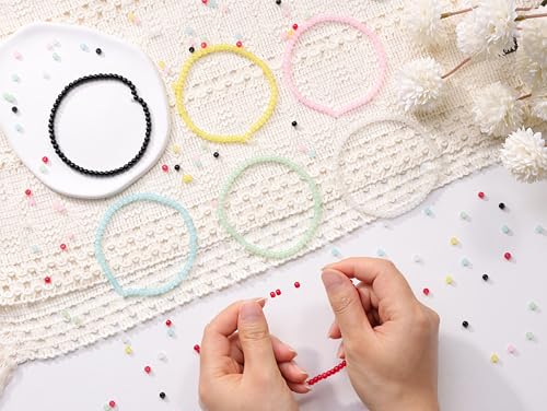 1000Pcs 4mm White Round Glass Beads for Necklaces - color: White, size: 4mm 1000pcs