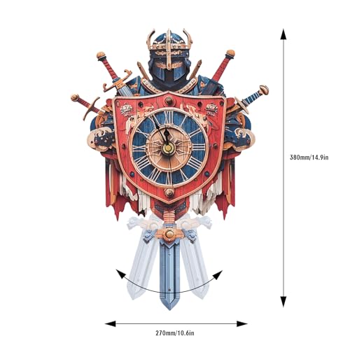 3D Puzzles for Adults, Knight Wall Clock 3D Wooden Puzzles Clock Kits for DIY Birthday Gift for Women Men Home Decor Holiday Christmas - color: Knight
