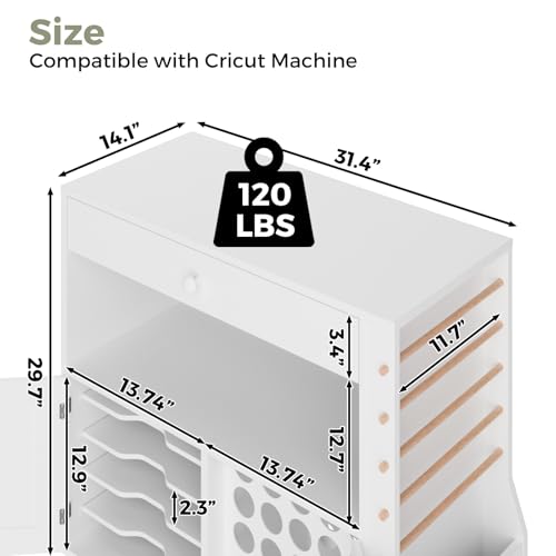 Kikihouse Rolling Craft Storage Cabinet for Cricut Machine