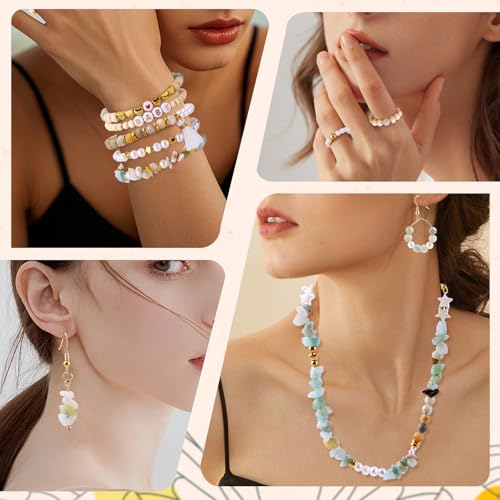 Wurosi 1927PCS Jewelry Making Supplies Kit for Adults,Natural Stone Beads - color: Amazonian