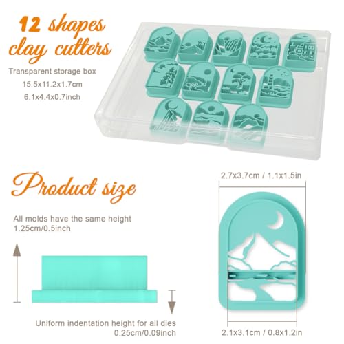 ORIGACH 12 Pcs Mountain Landscape Polymer Clay Cutters - style: Mountain Landscape
