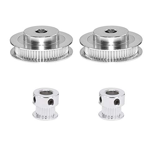 2PCS Set GT2 Synchronous Wheel 20&60 Teeth 6.35mm Bore Aluminum Timing Pulleys with 2PCS Length 200mm Width 6mm Belt (20-60T-6.35B-6) - style: 20-60T-6.35B-6