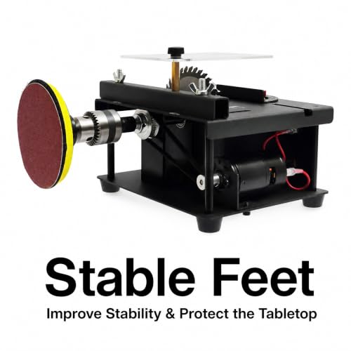 Mini Table Saw with Sandpapers, 200W 10000 RPM 0-90° Desktop Saw for DIY